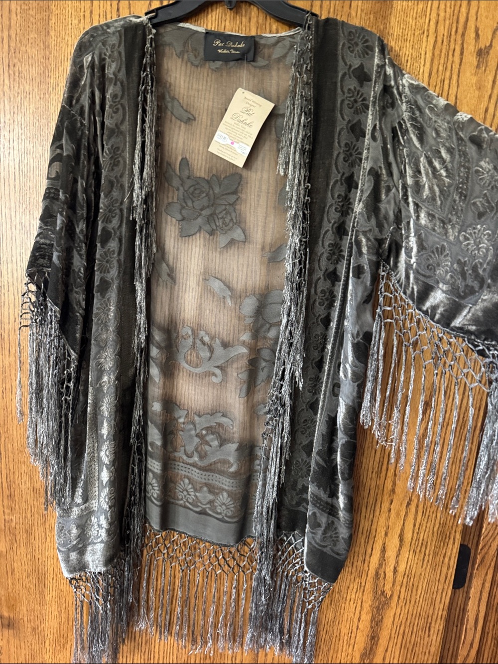 NWT Pat Dahnke Burn-out Velvet Kimono- OS, fits 6-12 best